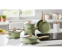 Batterie de cuisine avec 15 pièces antiadhésives : Modèle JL-28 en granit beige
