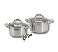 Batterie de cuisine avec 2 faitouts 20/24 cm en inox sans PFAS Fackelmann Vita3