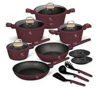 Batterie de cuisine Berlinger Haus 15 pièces - Aluminium forgé avec revêtement anti-adhérent TitanPro, convient à tous les environnements de cuisson, comprend des poêles et des casseroles avec couverc