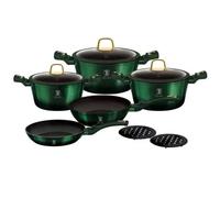 Batterie De Cuisine - Berlingerhaus - Collection Emerald - 10 Pièces - Aluminium Forgé - Anti-Adhésif Écologique