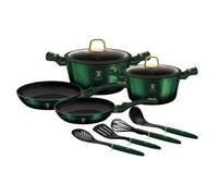 Batterie De Cuisine - Berlingerhaus - Collection Emerald - 10 Pièces - Aluminium Forgé - Anti-Adhésif Écologique