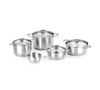 Batterie de cuisine BRA Ancora A399908 Acier inoxydable 5 pièces avec couvercles en verre