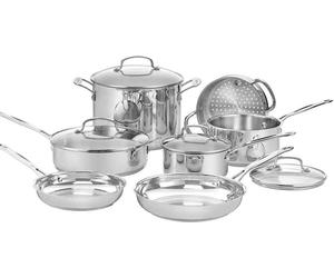 Batterie de Cuisine Cuisinart 77-11G, Acier Inoxydable, 11 Pièces, Tous Feux dont Induction