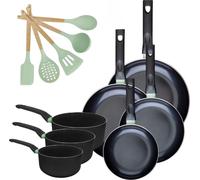 Batterie de cuisine de 4 poêles 20/24/28/30 cm, 3 casseroles 16/18/20 cm et 5 ustensiles Fackelmann Brandao