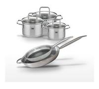 Batterie de cuisine Ensemble de cuisine avec poêles 28/32 cm et faitouts 12/14/16 cm Elo Collection Relief Solution Citrin Aluminium