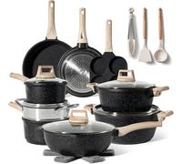 Just Perfecto JL-722 : ensemble de 21 pièces de batterie de cuisine en granit - Noir