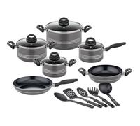 Batterie de cuisine - Induction - MILANO GREY - 15 pièces - Aluminium massif - Gris