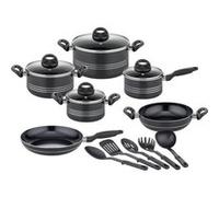 Batterie de cuisine Induction GSW MILANO NERO 15 pieces Aluminium massif G