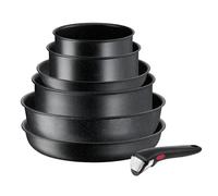 Batterie de cuisine INGENIO BLACK STONE L3998702, set de 7 pc, noir, aluminium, Tefal
