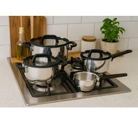 Batterie de Cuisine Inox, 7 Pièces, Tous Feux Dont Induction, Cosy & Trendy Cascade, Marmites 16-20-24 cm, Casserole 16 cm