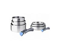 Batterie de cuisine inox 8 pièces avec 2 manches amovibles AM2687