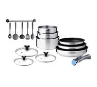 Batterie de cuisine inox avec manche amovible 15 pieces Arthur Martin AM1275