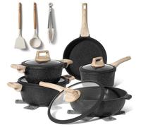 Just Perfecto JL-889 : ensemble de 14 pièces de batterie de cuisine en granit - Noir