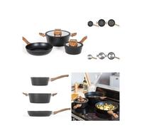 Batterie De Cuisine - Livoo - 5 Pièces - Aluminium Forgé - Antiadhésif - Compatible Induction