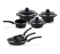 Magefesa KENIA Set de casseroles, Set à induction, 7-pièces + 3 poêles à frire, Antiadhésif PFOA Free Noir