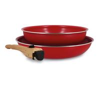 Batterie de cuisine Menastyl Colorama - 6 pièces - 2 poignées incluses - Revêtement céramique - Touts feux dont induction - Magenta