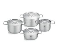 Batterie de cuisine PURE, couvercle de marmite en acier inoxidable, set de 4 pc, argent, acier inoxidable, Fissler