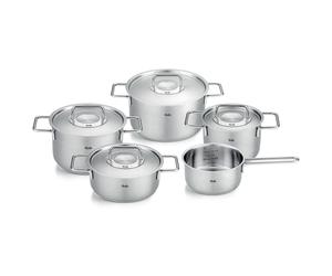 Batterie de cuisine PURE, couvercles de marmite en acier inoxidable, set de 5 pc, argent, acier inoxidable, Fissler