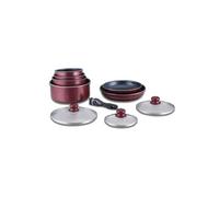 Batterie de cuisine revêtement pierre avec manche amovible 10 pieces bordeaux HG5000-BR