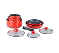 Batterie De Cuisine Revêtement Pierre Avec Manche Amovible 10 Pieces Rouge Herzberg Hg5000-Rd