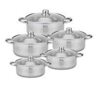 Royal Swiss Set de 10 casseroles - acier inoxydable anti-adhérent adapté à l'induction