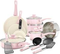 Batterie de cuisine sans PFAS, adaptée au four et à la cuisinière, 2 pièces, antiadhésive, lot comprenant un moule à gâteau et une poêle