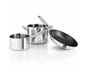 Batterie de cuisine, set de 3 pc, argent, acier inoxidable, Eva Solo