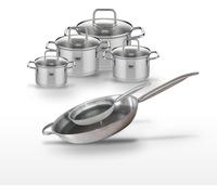 Batterie de cuisine set de casseroles et poêles 12/14/16/20 cm faitouts 24/32 cm poêles Elo Collection Relief Solution Citrin