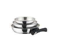 Batterie de cuisine - TECUISINE - Inox 18/10 Triply - Manche amovible - Sans revêtement (0% PFOA/PTFE/PFAS) - Tous feux
