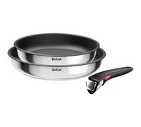 Batterie de cuisine - TEFAL - Cook Eat Ingenio - 3 pièces - Poignées amovibles - Antiadhésif Titanium