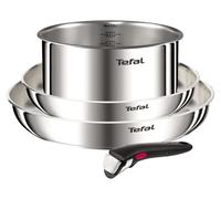 Batterie de cuisine Tefal Ingenio Emotion, 4 pièces, acier inoxydable, poignée amovible, compatible induction