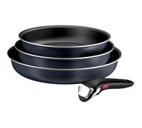 Tefal Ingenio Enjoy Set de poêles, 3 pièces, 22/24/28 cm + poignée amovible, adapté à l'induction, antiadhésif, revêtement en titane, signal thermique, chauffage rapide, lavable au lave-vaisselle et