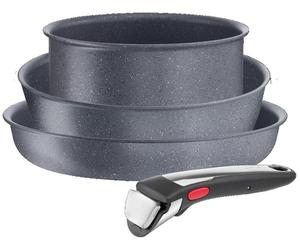 Batterie de cuisine Tefal Ingenio Natural On, 4 pièces, empilable, revêtement antiadhésif