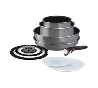 Batterie de cuisine - TEFAL - Ingenio Neo Fraise Grey - 9 pièces - Anti-adhésif Titanium - Tous feux sauf induction