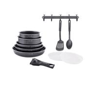 Batterie de cuisine - Tous feux dont induction - ART & CUISINE - AC1083 - Aluminium - 10 pièces - Noir