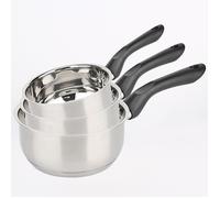 Batterie de cuisine - Tous feux dont induction - Baumalu - Acier inoxydable - 3 pièces 16/18/20 cm - Inox - Gris