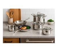 Cosy & Trendy - Batterie de cuisine Classic 11 pièces en acier inoxydable - Induction, graduations, lavable au lave-vaisselle - 3 faitouts, 3 couvercles, 2 poêles, 1 casserole