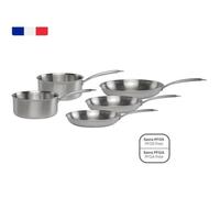 Batterie de cuisine - Tous feux dont induction - LIVOO - BRIGADE - Acier inoxydable 18/10 - 5 pièces - Made in France