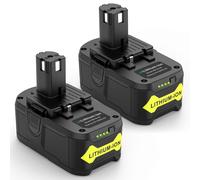 Batterie de rechange 18V 5000mAh, lot de 2, compatible avec les appareils Ryobi ONE+