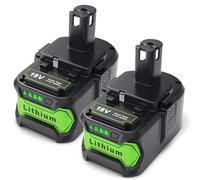 Batterie de rechange 18V 5Ah, lot de 2, compatible avec les outils Ryobi ONE+