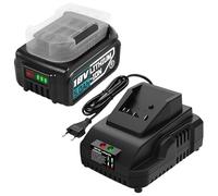 Batterie de rechange 5000 mAh pour Bosch Professional 18 V avec chargeur | Compatible avec Bosch GWX/GDS/GSB/GFR/GBH