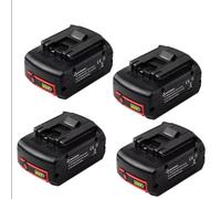 Batterie de rechange, 6,0 Ah, Li-Ion haute capacité 18 V avec indicateur LED, compatible avec les outils sans fil Bosch, lot de 4, 6000 mAh