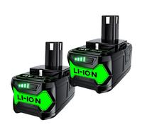 batterie de rechange 6000mAh, 18V Li-Ion, compatible avec Ryobi P108 et plus , 2 pièces batterie 6,0AH