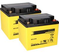 Batterie de rechange adaptée à la centrale d'alarme incendie Bosch FPP-5000 2 x AGM Batterie 12V 40Ah avec VdS