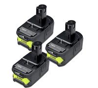 Batterie de rechange, batterie au lithium 6,0 Ah, 18 V Longue autonomie et recharge rapide, compatible avec les outils Ryobi, 3 pièces 6,0 Ah