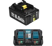 Batterie de rechange, capacité 8000mAh, compatibilité 18V, chargeur 1X8.0Ah1X6A
