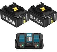 Batterie de rechange, capacité 8000mAh, compatibilité 18V, chargeur 2X8.0Ah1X6A
