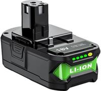 Batterie de rechange, capacité de 6 000 mAh, chargeur double inclus, compatible avec Ryobi, 1 batterie