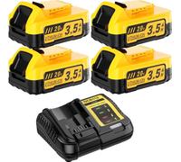 Batterie de rechange compatible pour DeWalt, Li-Ion DCBP034 3500 mAh 20V MAX, compatible avec DCBP518 & chargeur 4BAT-4A, or