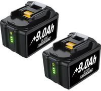 Batterie de rechange, haute capacité 9000 mAh, compatible avec plusieurs outils électriques, 2 pièces 9,0 Ah